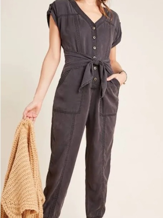Anthropologie Pants - Washed Charcoal Utility Jumpsuit - Women's
